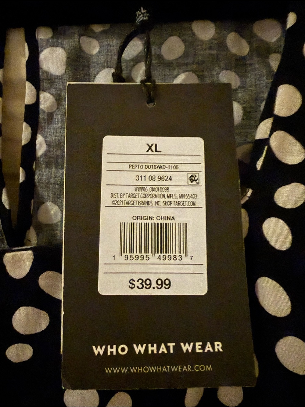 NWT Who What Wear Black and White Polka Dot Maxi Dress - Picture 3 of 5